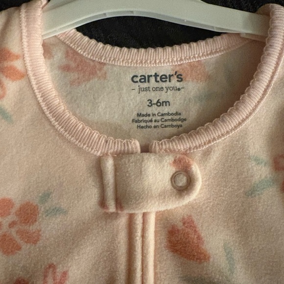 Carter's Pink and Orange Sleep Sacks Cozy Pajamas - Picture 2 of 2